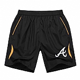 Men's Atlanta Braves Black Gold Stripe MLB Shorts,baseball caps,new era cap wholesale,wholesale hats